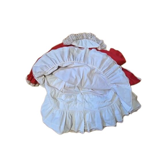 Vintage Mini World Full Red Holiday Dress Girls Size 6X USA Lace Trim - Picture 7 of 7